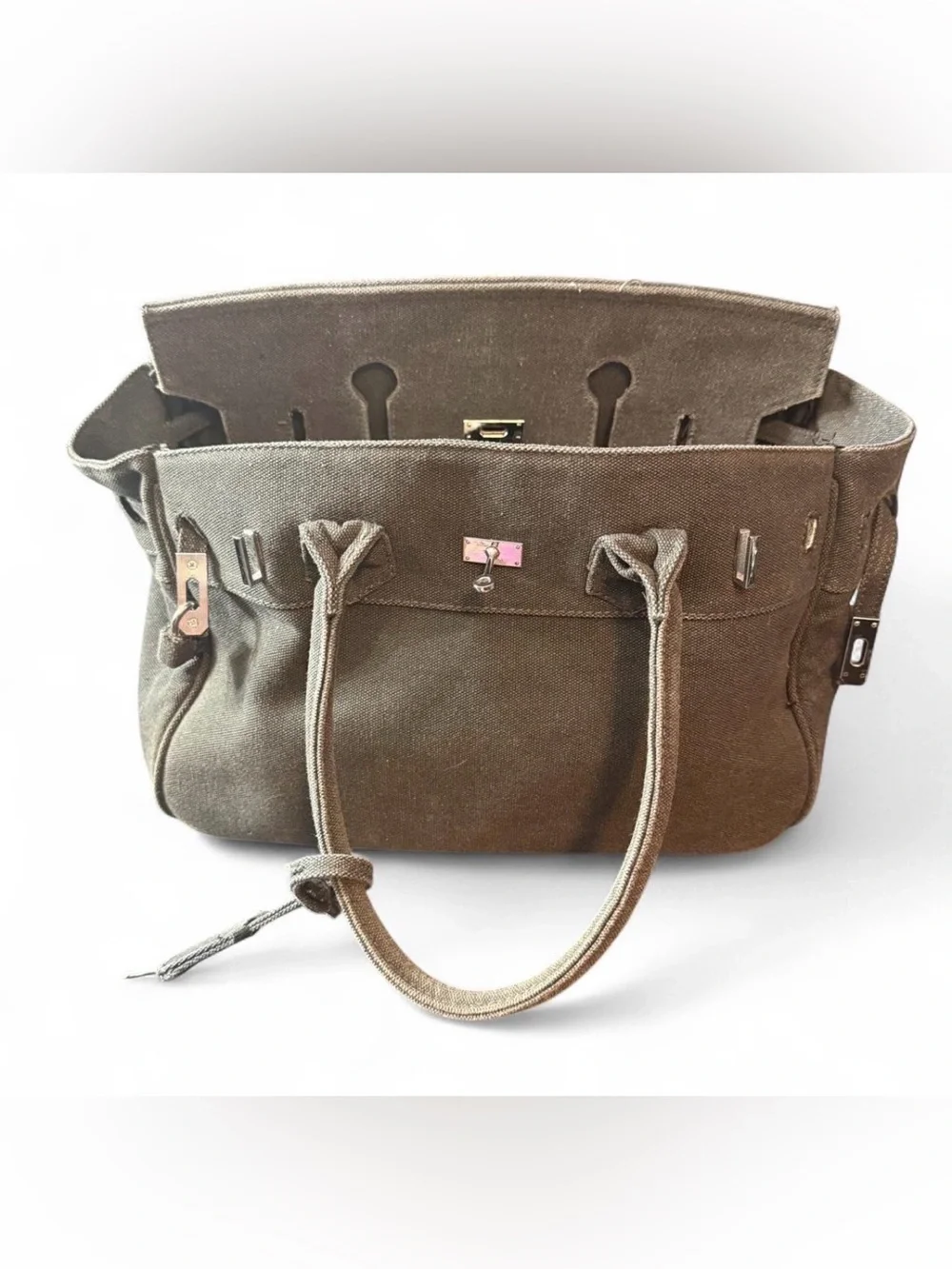 Women’s grey Canvas Tote Handbag